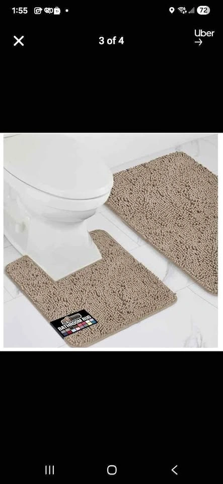 GORILLA GRIP Bathroom Rug Sets, Soft Chenille set of 2