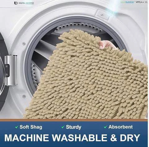 44" x 24" Absorbent Non-Slip Plush Bathroom Mat - photo 3