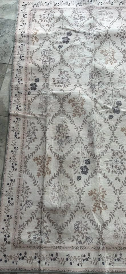 Washable 3x5 Area Rug, Neutral Floral Print Rugs for Entryway - photo 2