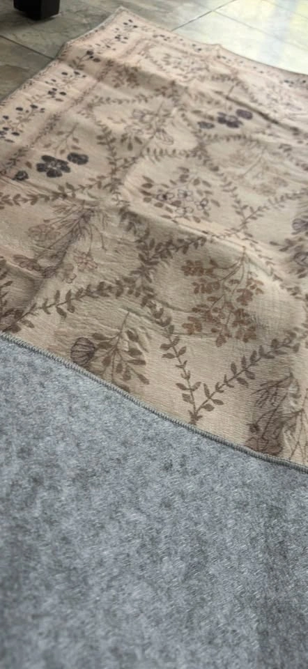 Washable 3x5 Area Rug, Neutral Floral Print Rugs for Entryway - photo 5