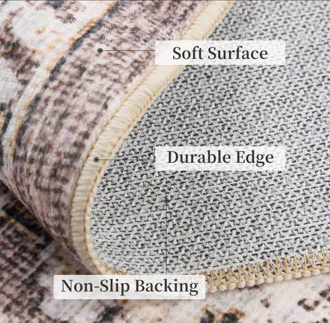 Area Rug for Living Room 5x7 Machine Washable Vintage Rug - photo 4