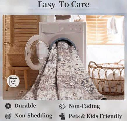 Area Rug for Living Room 5x7 Machine Washable Vintage Rug - photo 5