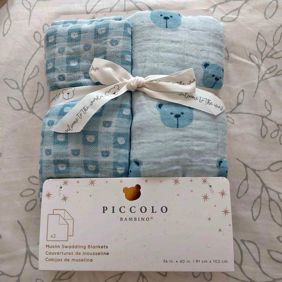 Piccolo Bambino Muslin Swaddling Blankets