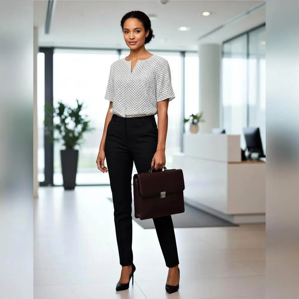 Ivanka Trump New White and Black Blouse Accent Sleeve With Tags thumbnail