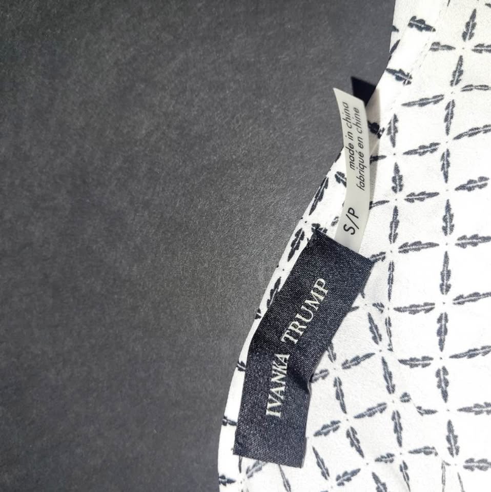 Ivanka Trump New White and Black Blouse Accent Sleeve With Tags - photo 5