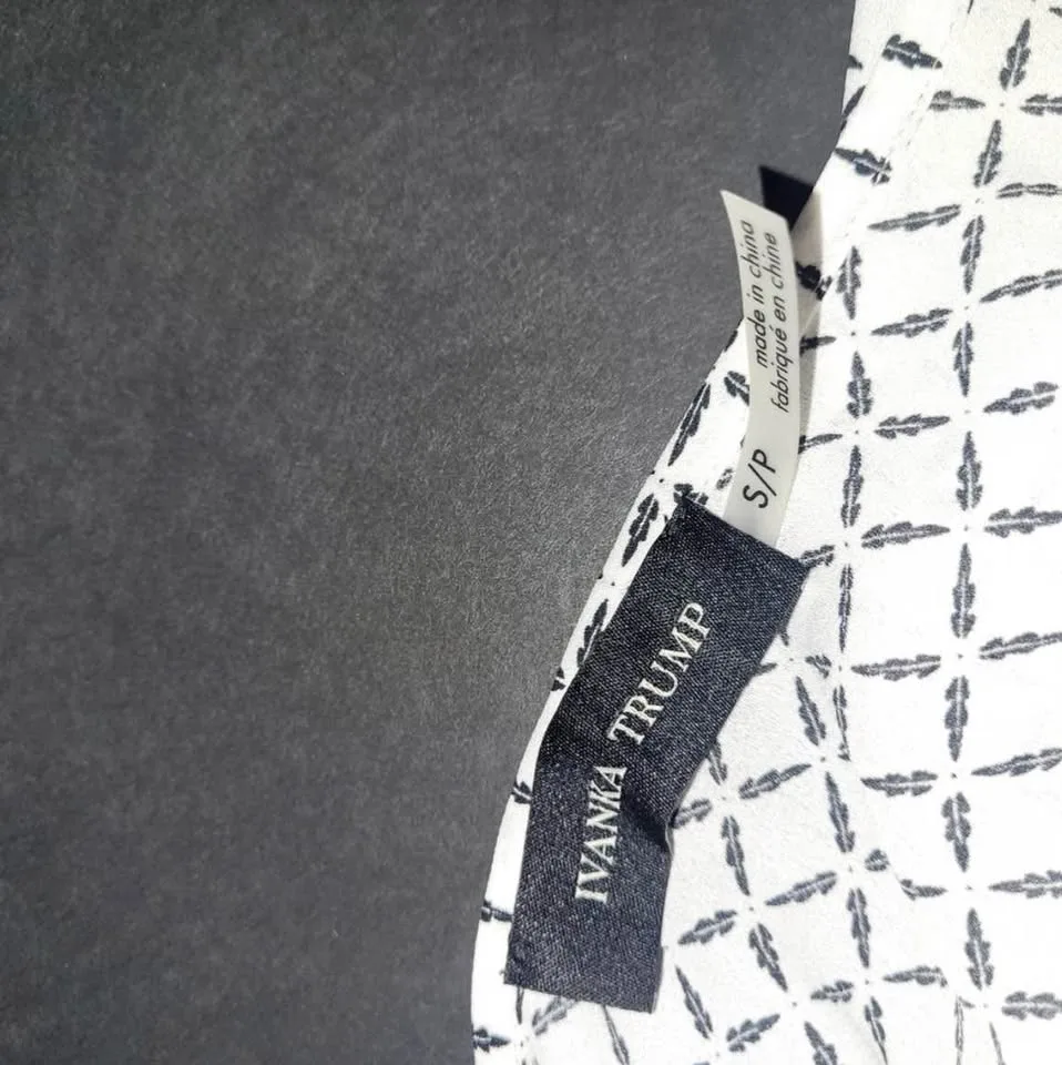 Ivanka Trump New White and Black Blouse Accent Sleeve With Tags image indicator(5)