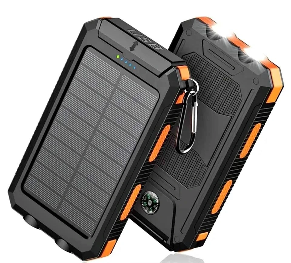 Solar Power Bank 20,000mAh with Dual USB and Flashlight