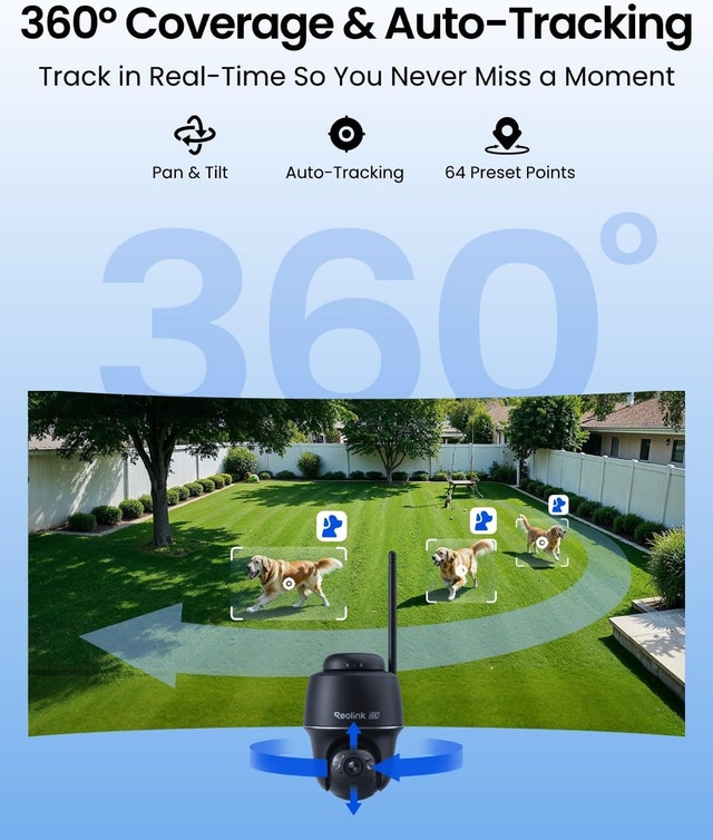 NEW REOLINK 4K Solar Camera 360° Pan Tilt Color Night Vision - photo 5
