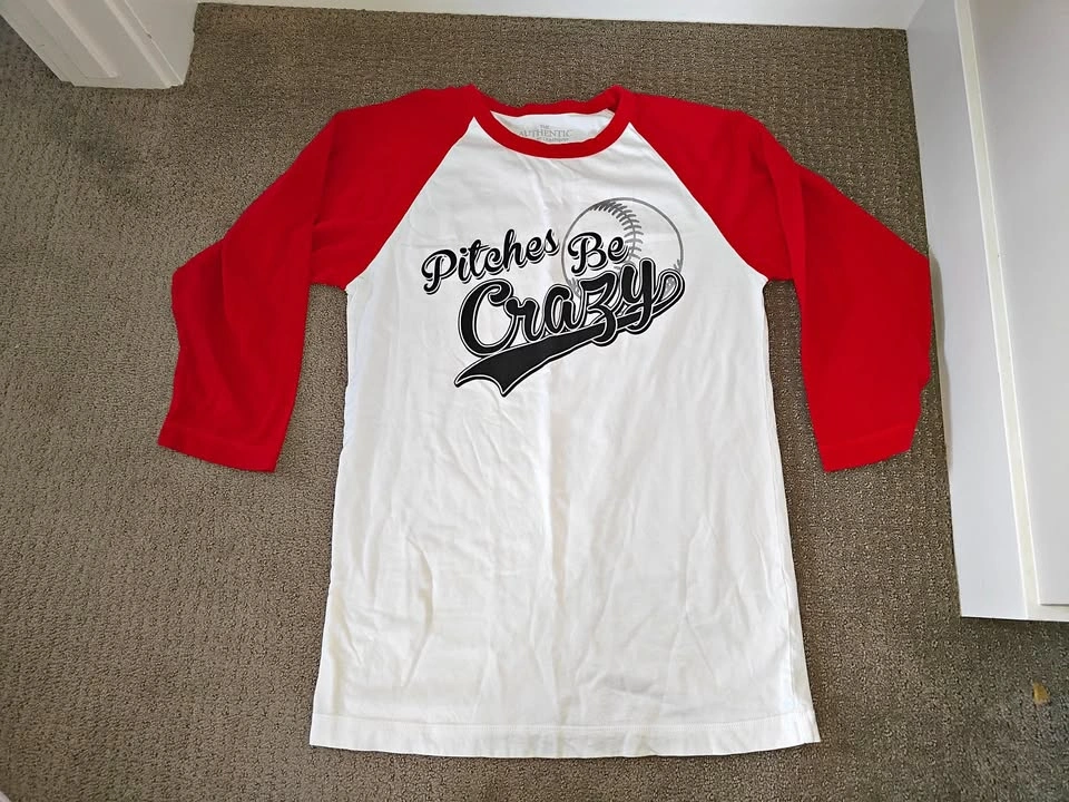 Pitches Be Crazy - Women Baseball Shirt - Size Small