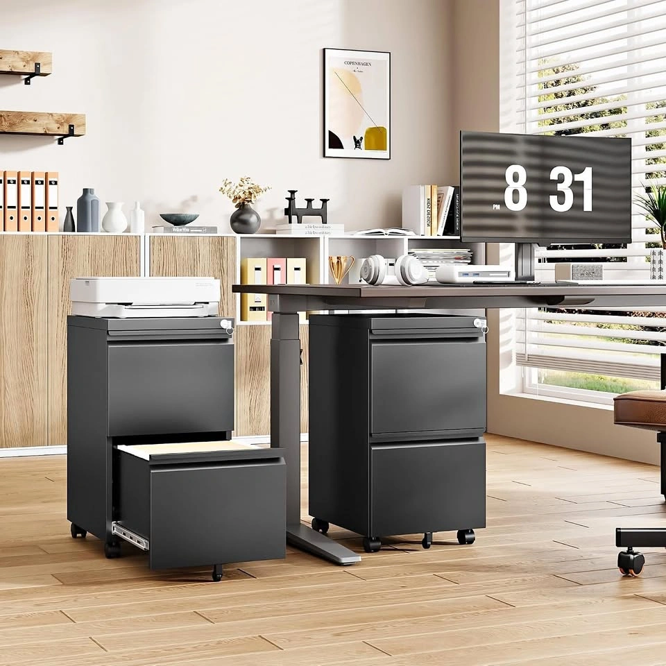 New 2 Drawer Metal Rolling File Cabinet with Lock
