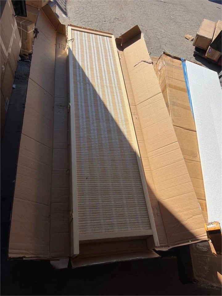 New Room Divider 4 Panel Folding Privacy Screen, Woven Bamboo - photo 3