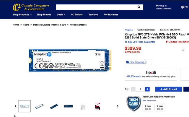 Kingston NV3 2TB SSD NVMe PCIe 4x4 m.2