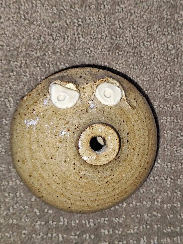 Ceramic Earthenware Wall Hanging Decorative Piece w/ Open Top