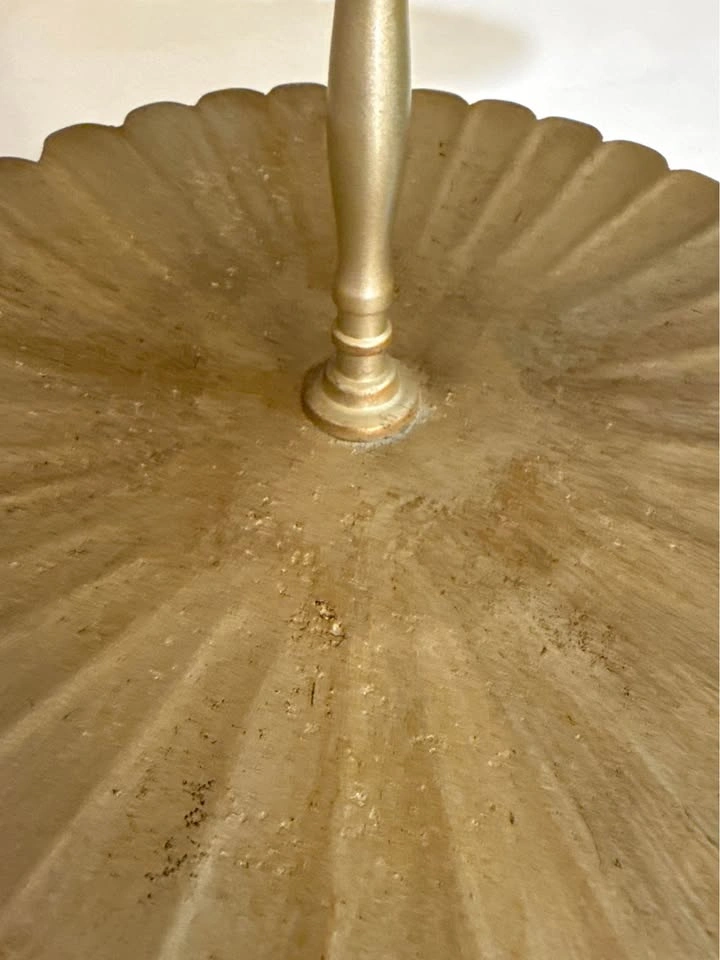 Vintage 3-Tier Antique Gold Tray / Centerpiece Stand - photo 3
