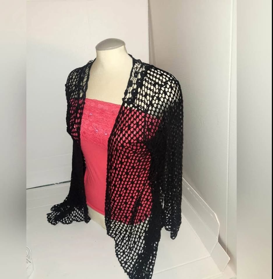 Black Crochet Cardigan Women's Sm/Med - photo 2