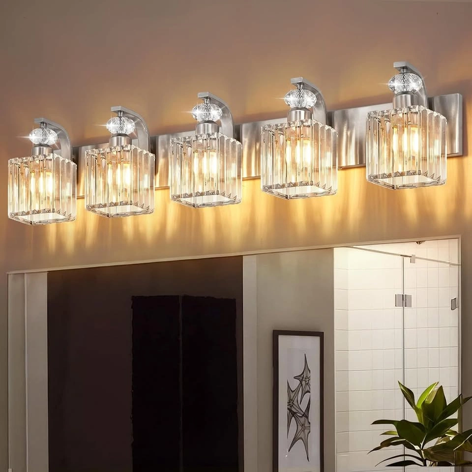 New 5-Light Bathroom Vanity Lights Over Mirror, 36.2 in Crystal
