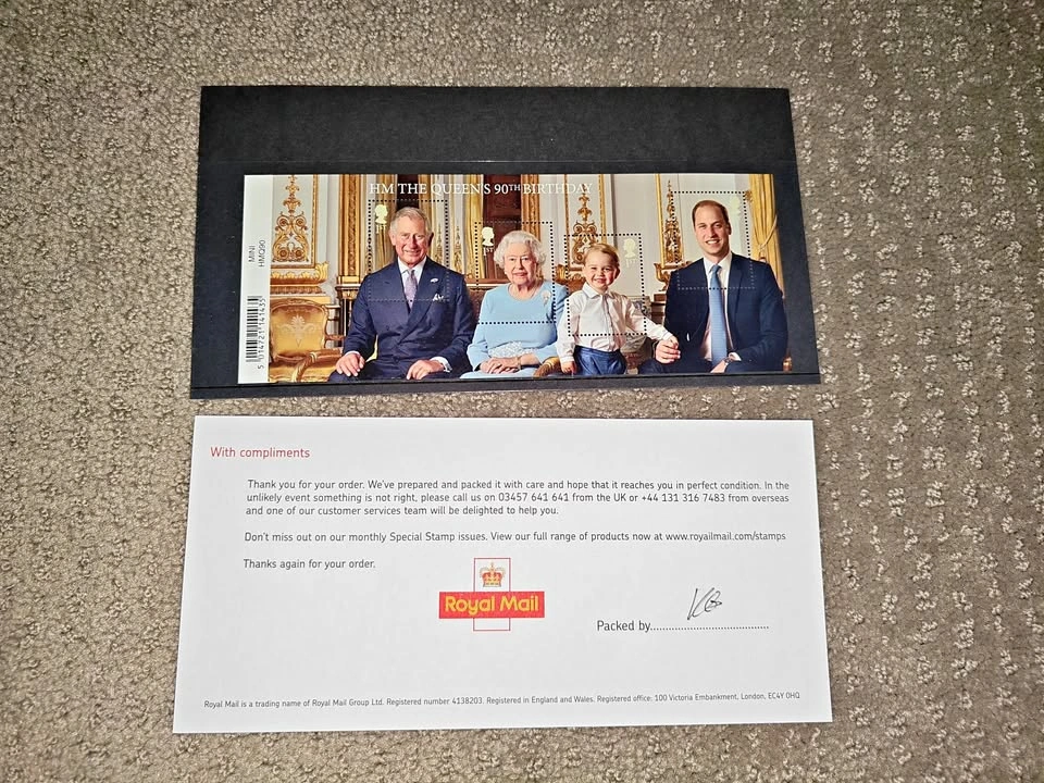 Generational Stamps Souvenir Sheet - UK 90th Birthday Queen Eliz