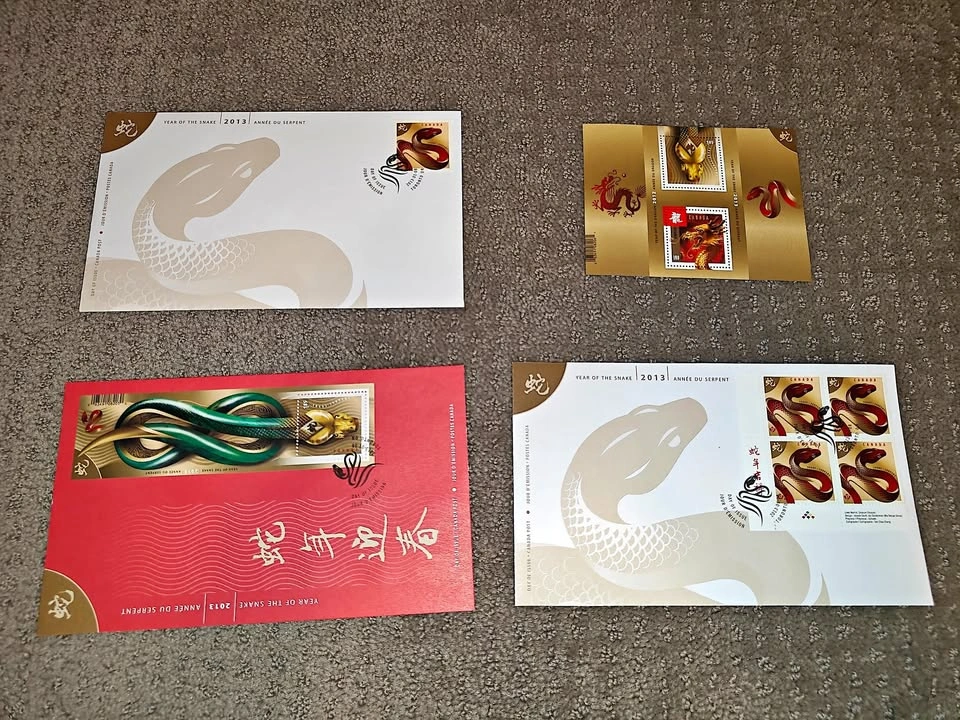 2013 Canada Post Year of the Snake First Day Cover Set