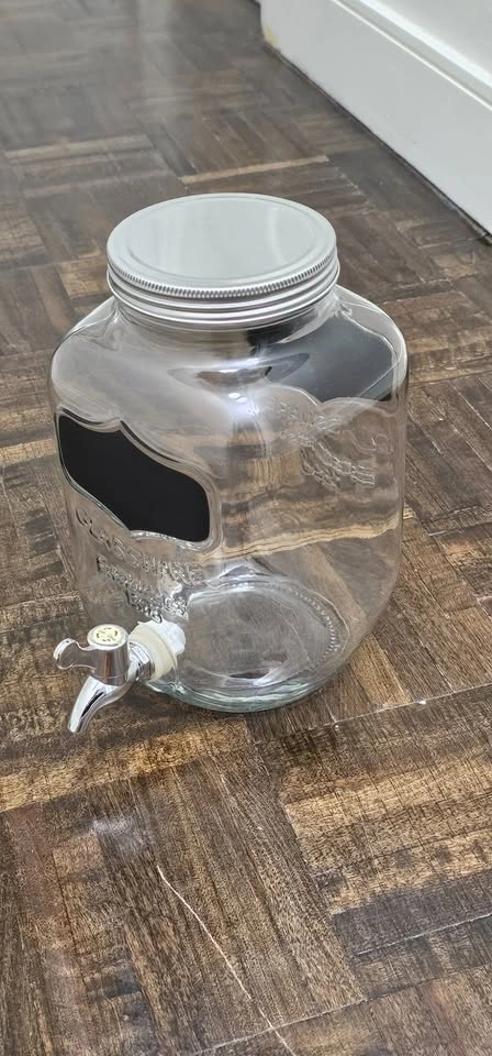 Rustic Glass Beverage Dispenser with Spigot & Metal Stand - photo 2