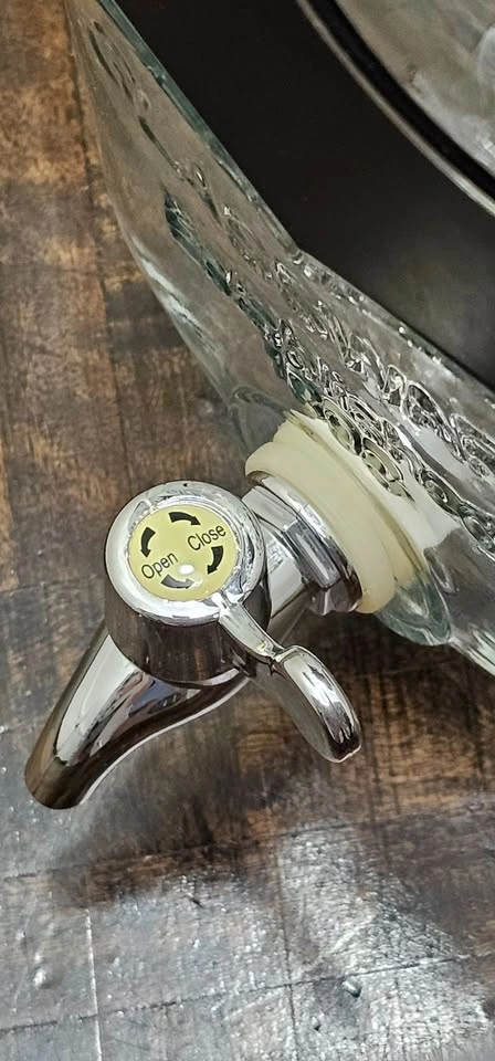 Rustic Glass Beverage Dispenser with Spigot & Metal Stand - photo 5
