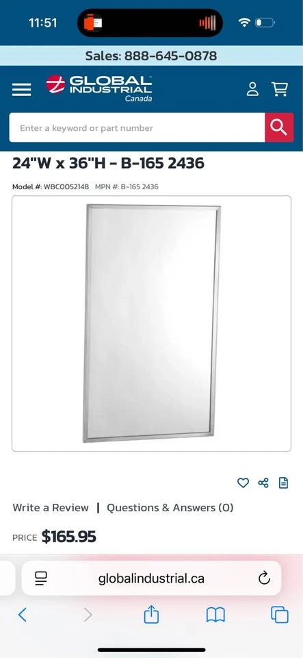 New Bobrick commercial mirror