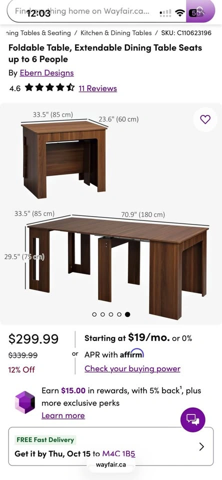 Extendable dinning table