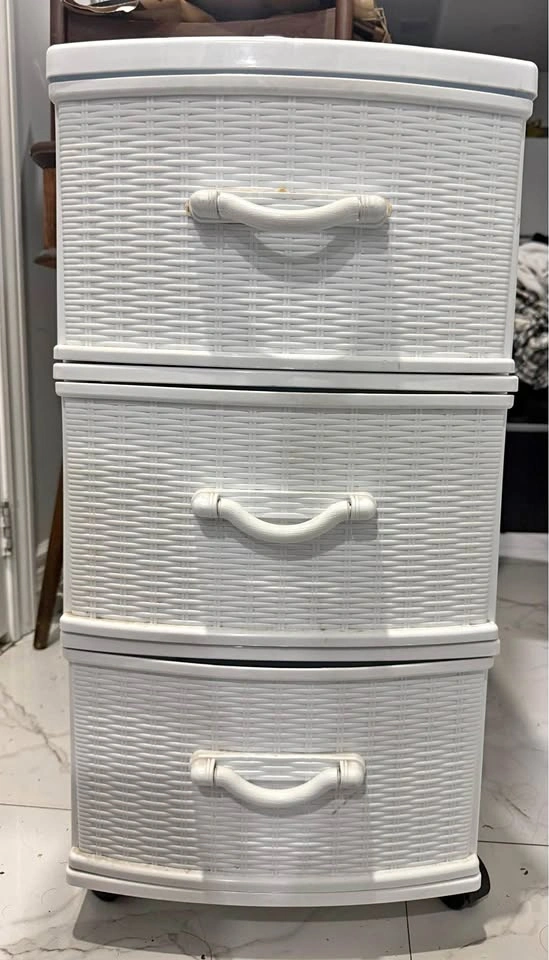 Gracious Living 3-Drawer White Plastic Storage Tower