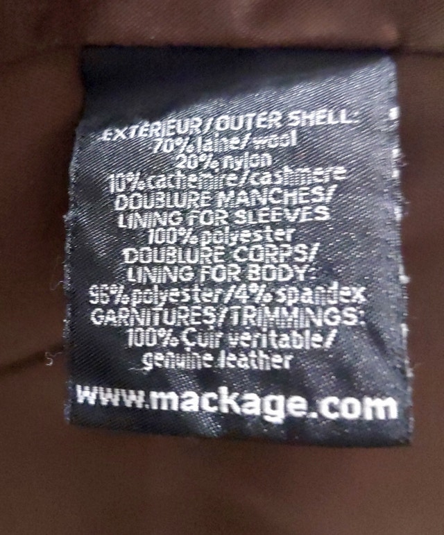 Mackage Wool/Cashmere Coat Size S Women's - photo 2