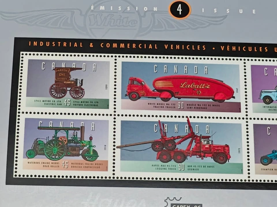 Stamps Series 4 1996 Canada Historic Land Vehicles Souvenir Shee - photo 3