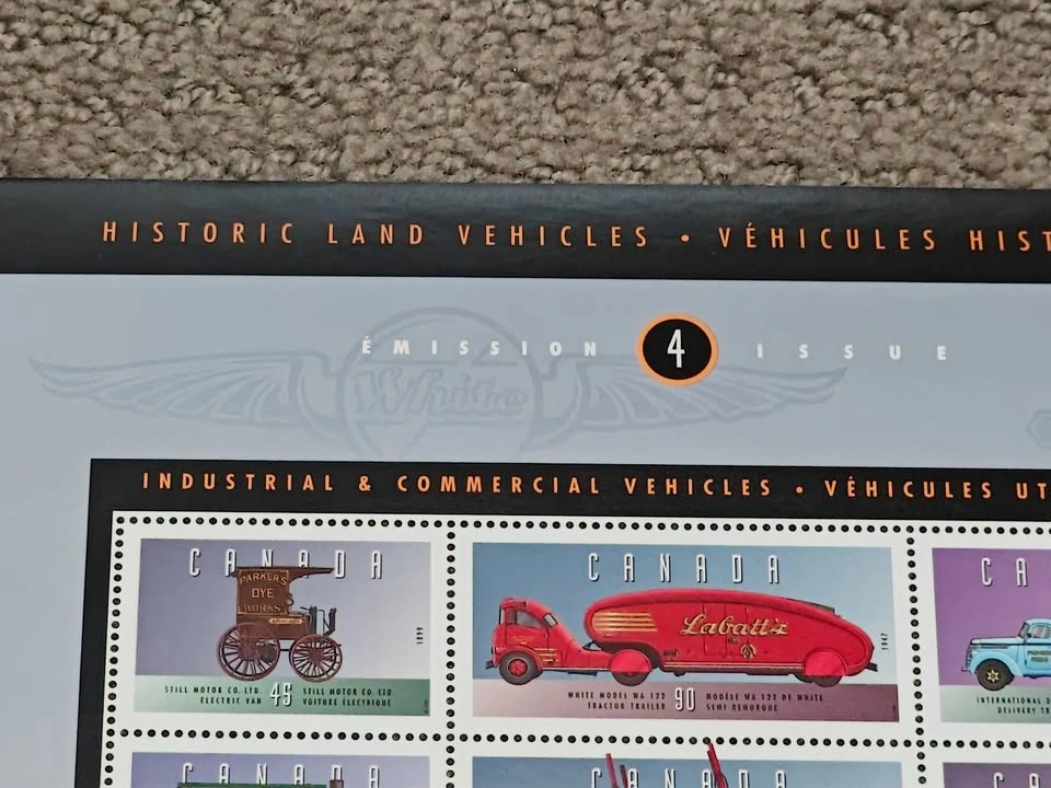 Stamps Series 4 1996 Canada Historic Land Vehicles Souvenir Shee - photo 4