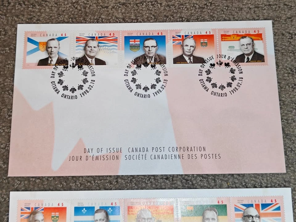 First Day Covers FDC - 1998 Canada Provincial Premiers Stamps - photo 2