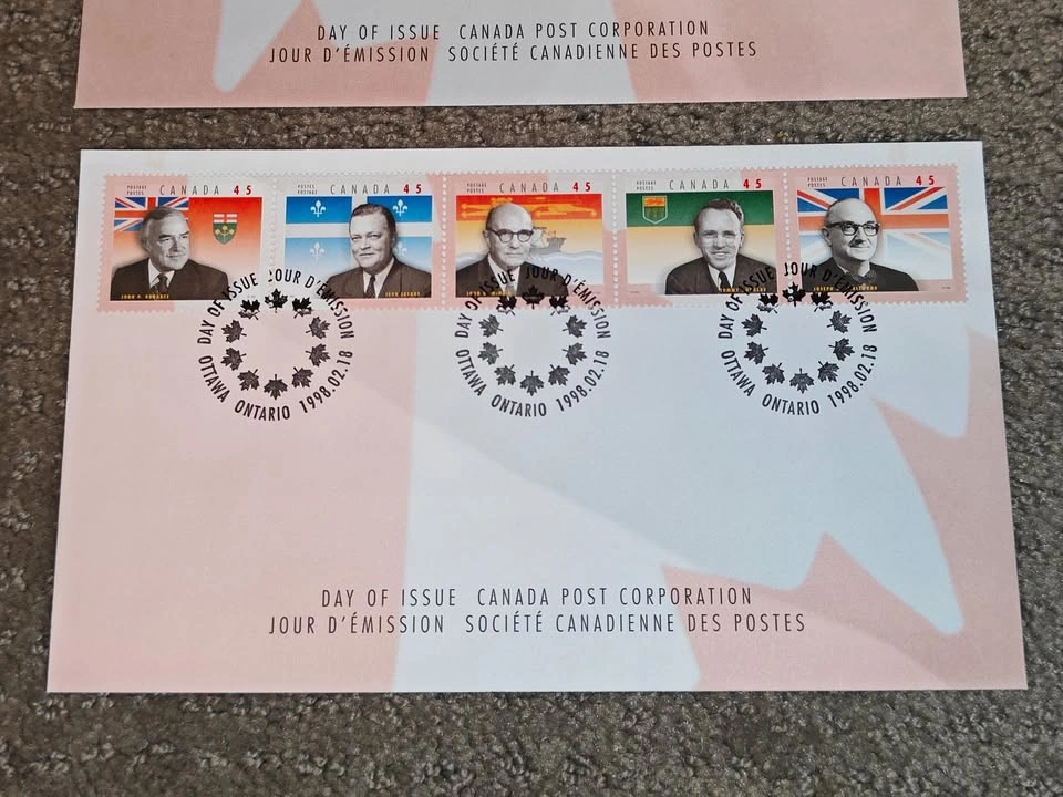 First Day Covers FDC - 1998 Canada Provincial Premiers Stamps - photo 3