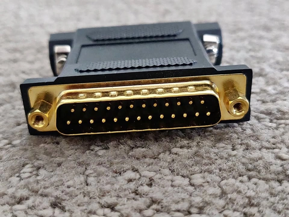 DB25 Parallel Port Null Modem Adapter M/M 25 Pin Male/Male