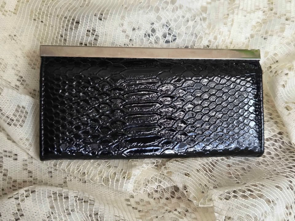 Black Faux Alligator Wallet - photo 3