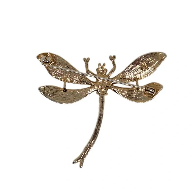 Vintage Gold & Jade Dragonfly Brooch - photo 2
