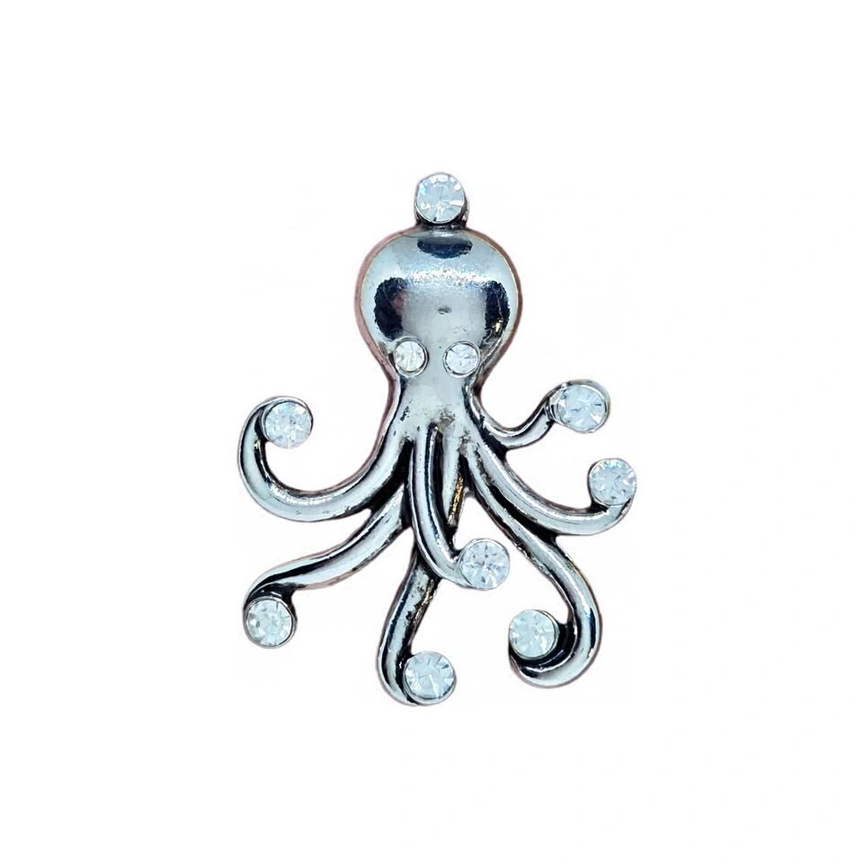 Vintage Silver Octopus Brooch (1980s)