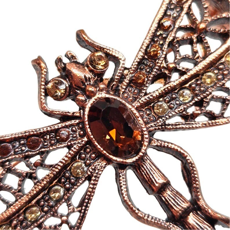 Vintage Copper Dragonfly Brooch - 2.5 Inch - photo 2
