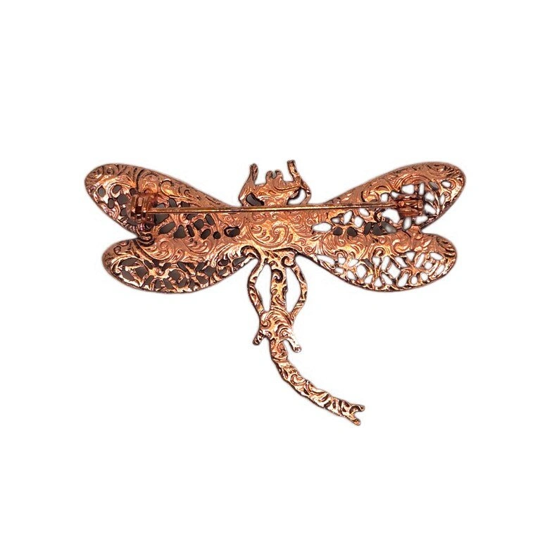 Vintage Copper Dragonfly Brooch - 2.5 Inch - photo 3