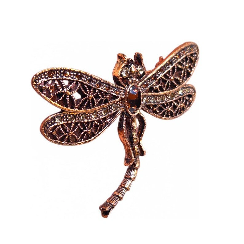 Vintage Copper Dragonfly Brooch - 2.5 Inch - photo 4