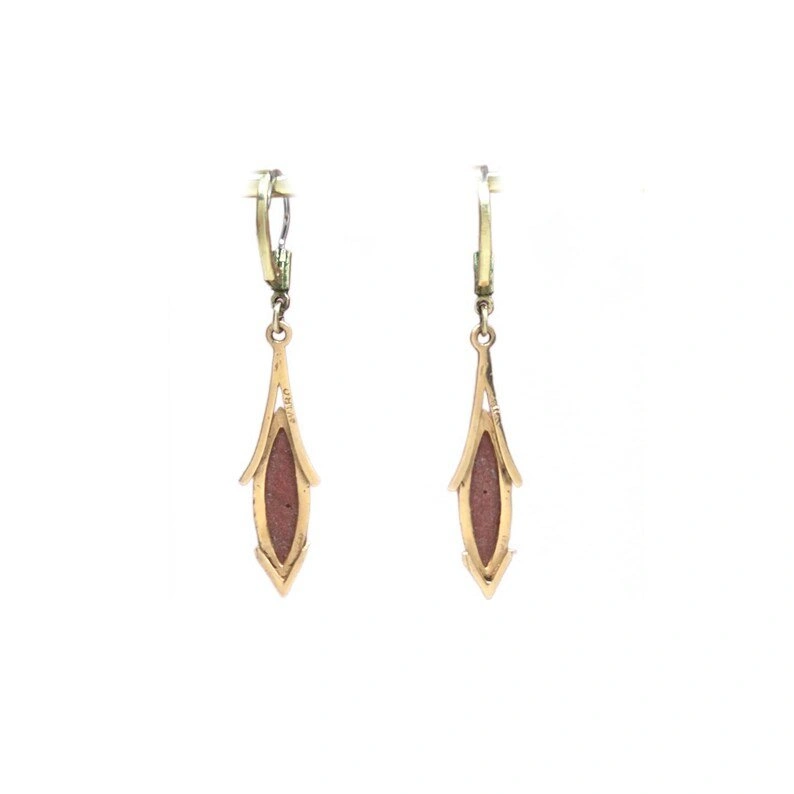 Vintage German Orange Goldstone Jacket Earrings - photo 3