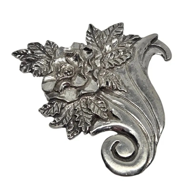 Vintage Silver Tone Flower Vase Brooch (Seagull Pewter, 1990) - photo 2