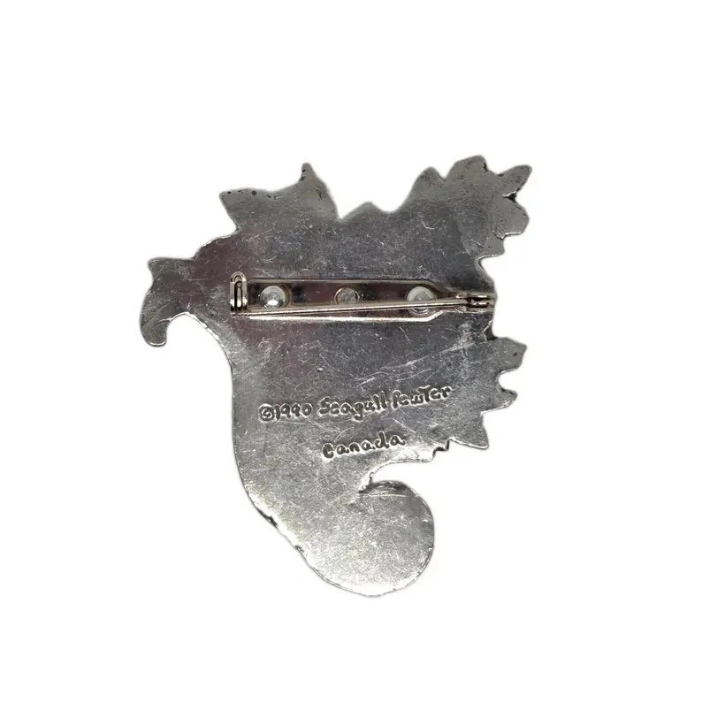 Vintage Silver Tone Flower Vase Brooch (Seagull Pewter, 1990) - photo 3