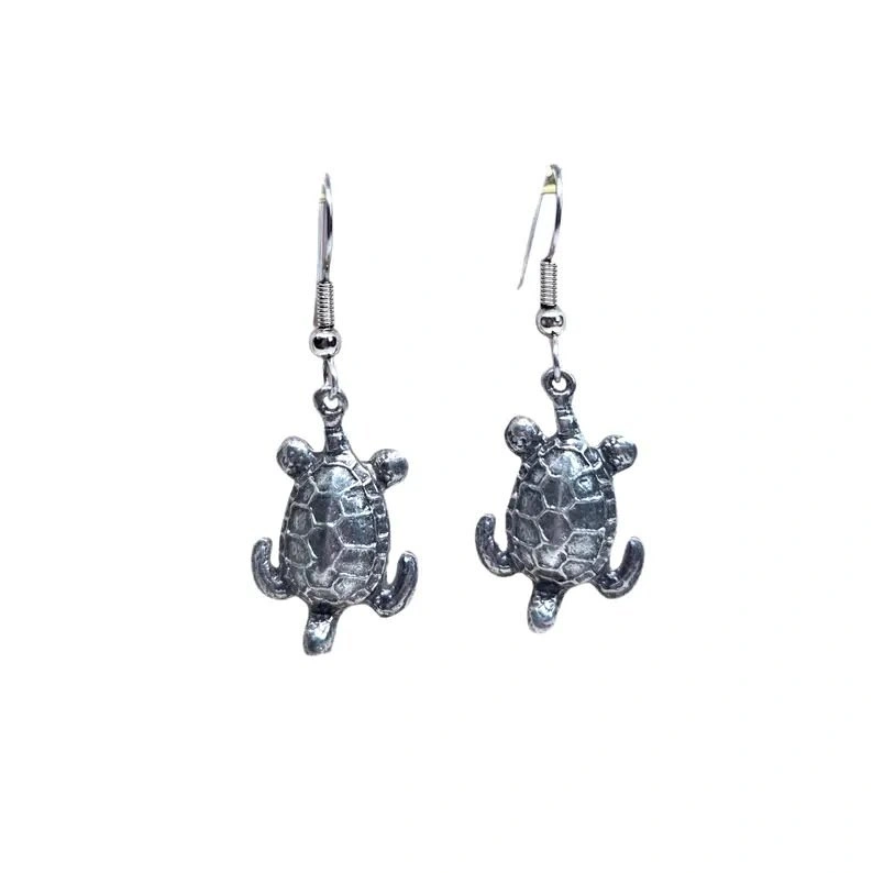 Vintage Silver Turtle Dangle Earrings