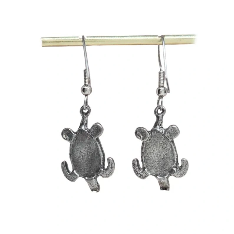 Vintage Silver Turtle Dangle Earrings - photo 3