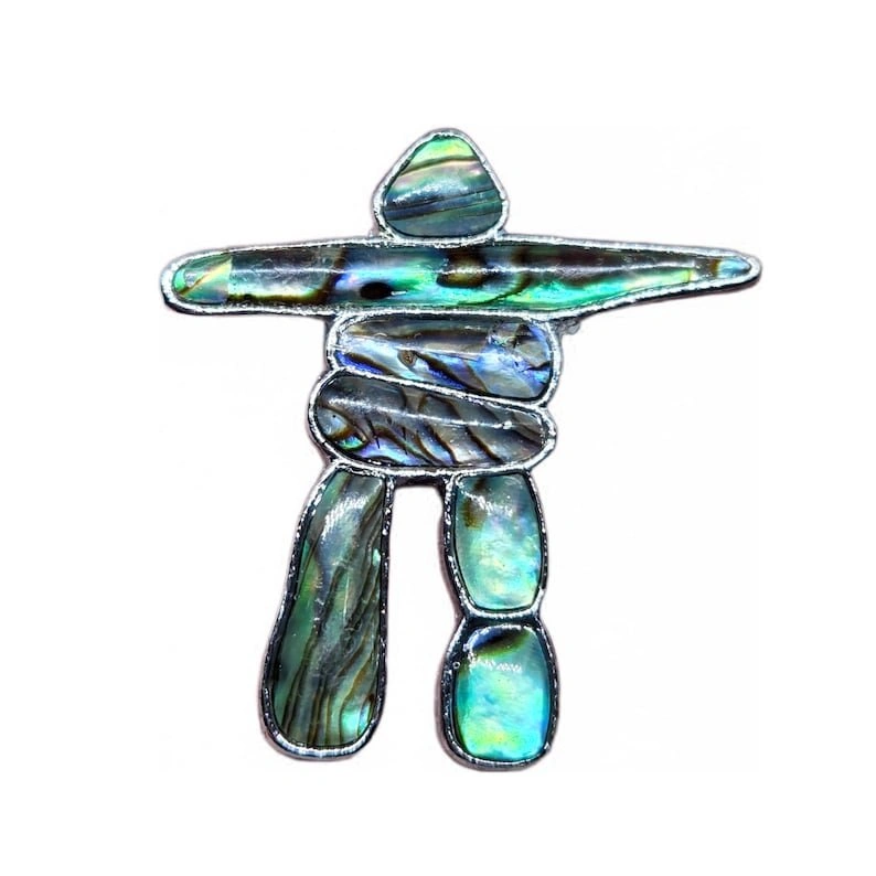 Vintage Abalone Inukshuk Brooch - photo 2