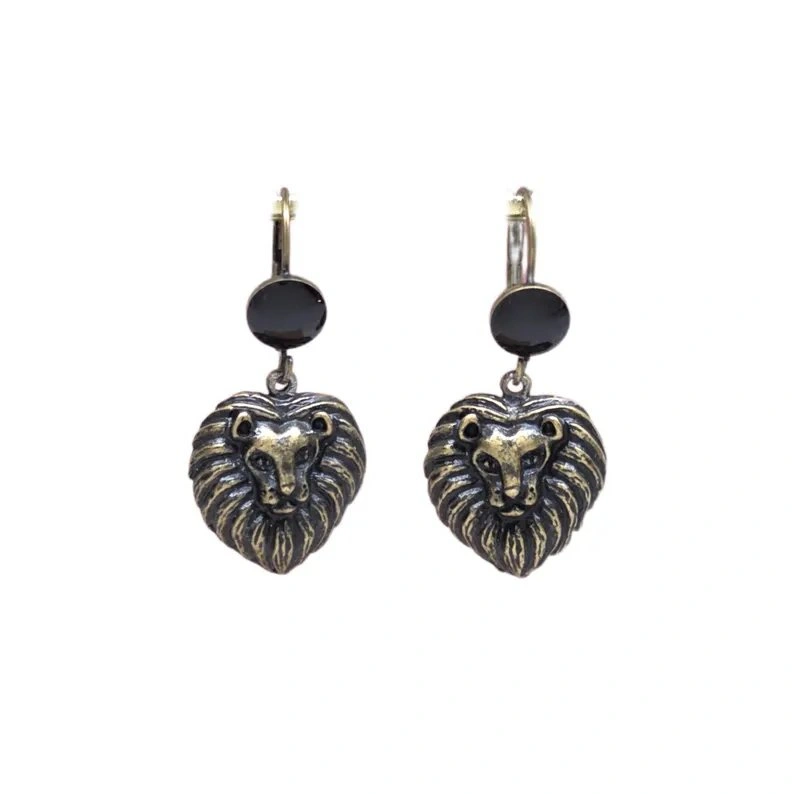 Vintage Lion Jacket Earrings (Bronze/Pewter Tone) - photo 2