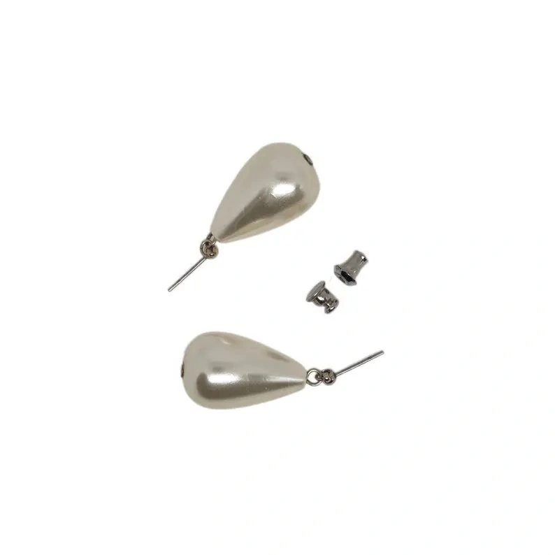 Vintage Faux Pearl Teardrop Stud Earrings - photo 2