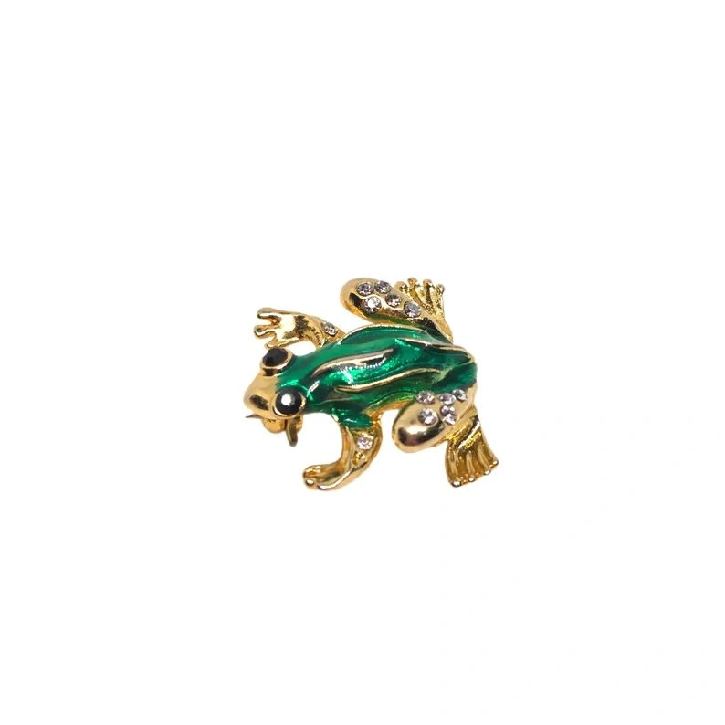 Vintage Mini Frog Brooch (Green & Gold 80s) - photo 3