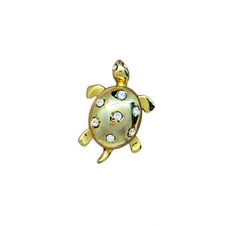 Vintage 70s Gold Tone Turtle Brooch