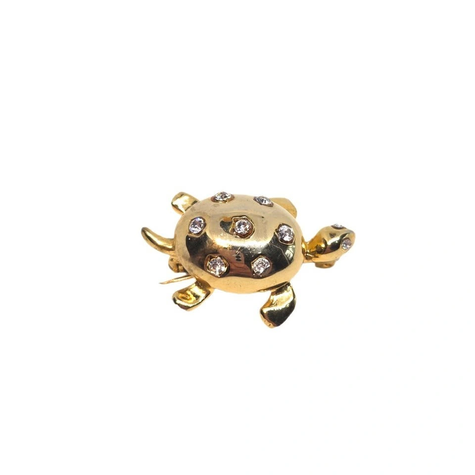 Vintage 70s Gold Tone Turtle Brooch - photo 3